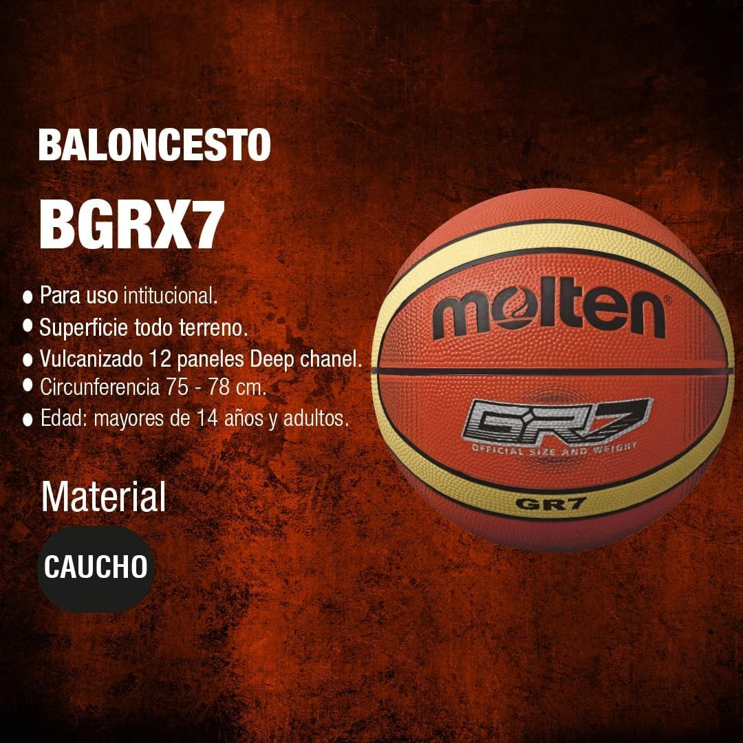 Balón de baloncesto Molten BGRX, vista posterior