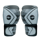 Guantes de boxeo Miyagi MX172 negro y gris, entrenamiento y saco, vista frontal