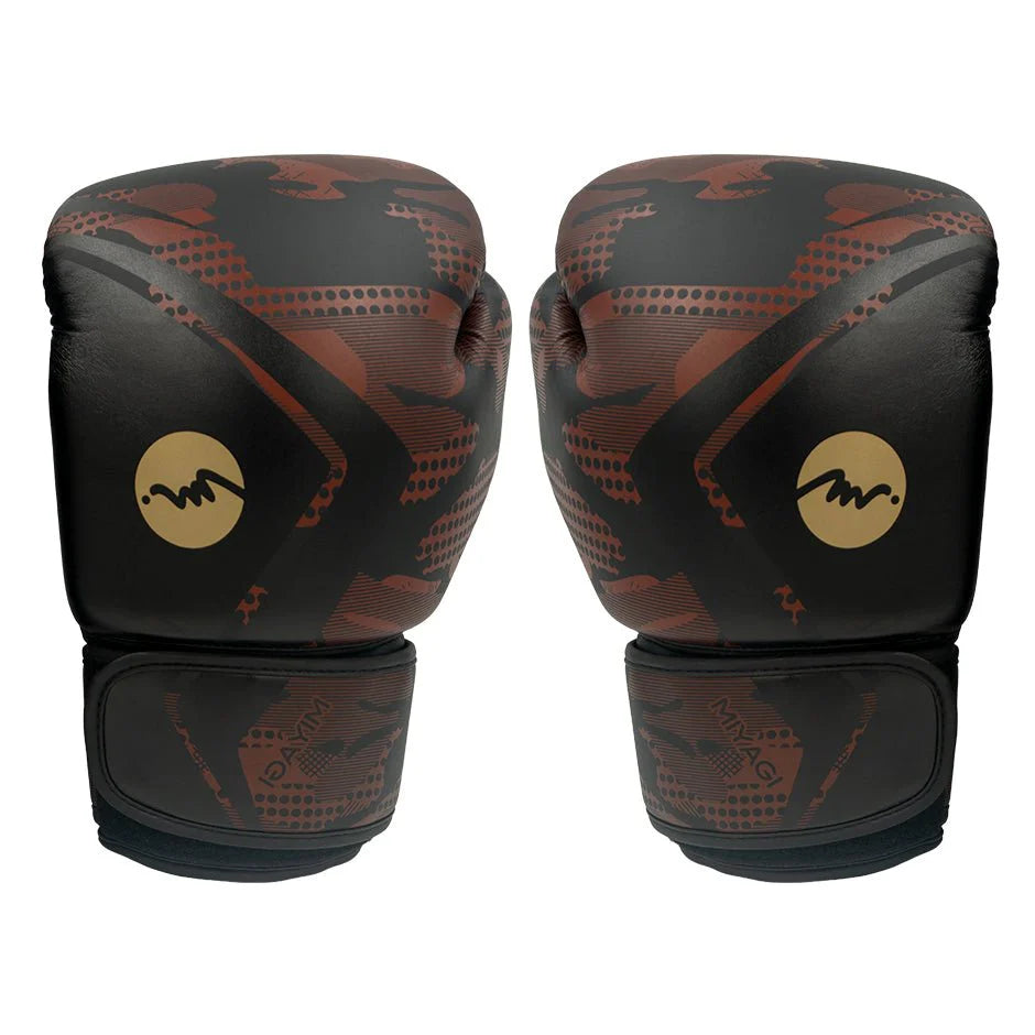 Guantes de boxeo Miyagi MX172 negro y rojo, vista frontal