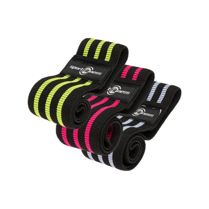 Set de Bandas Elásticas en Tela Sportfitness - Antideslizantes (3 Niveles de Resistencia)