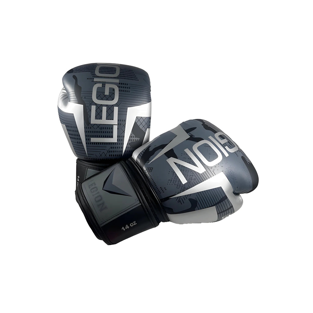 Guantes de boxeo Legión Camuflado Gris II, vista frontal del par