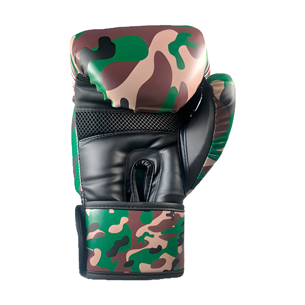Guantes de boxeo Legión Camuflado Selva, detalle del velcro de ajuste