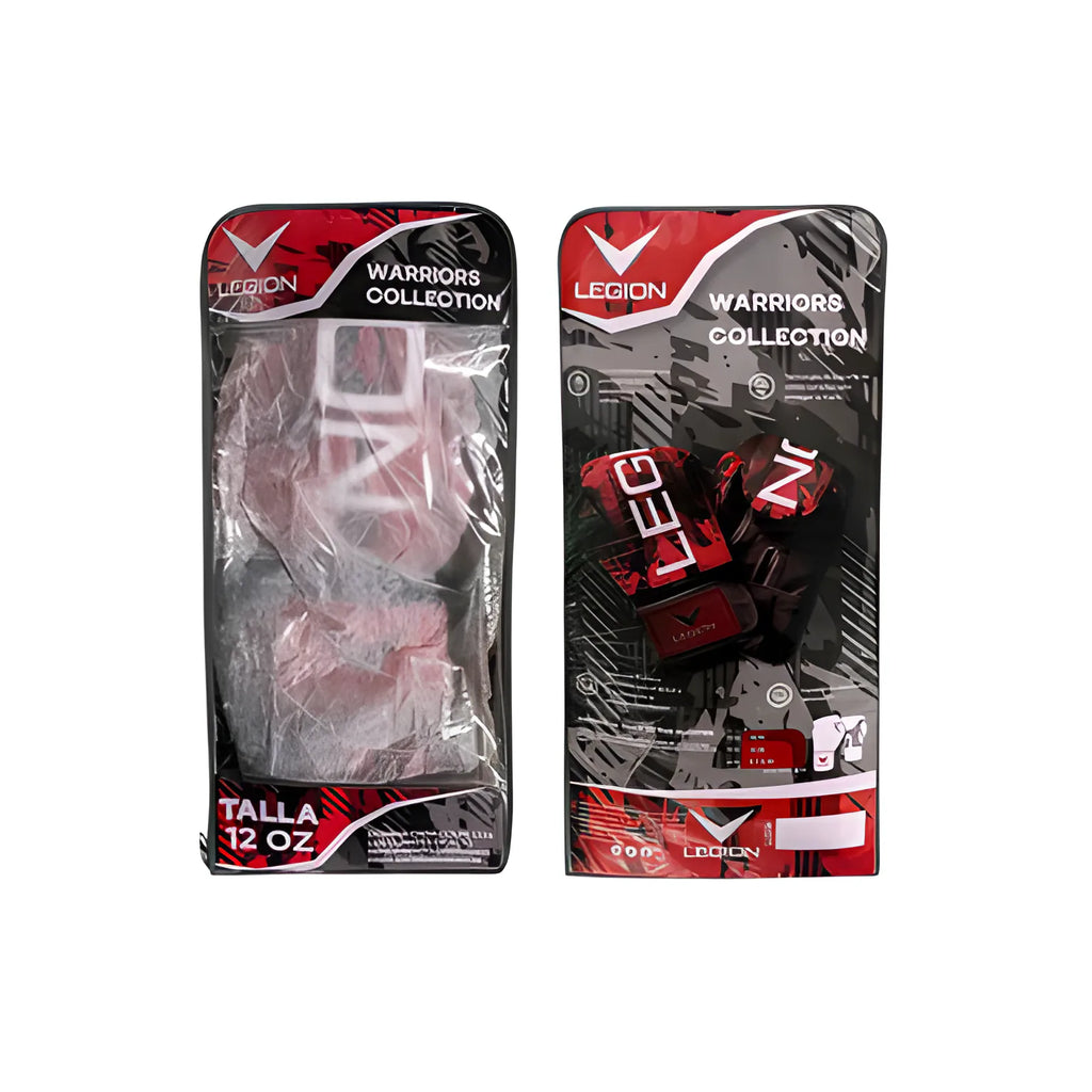 Guantes de boxeo Legión Warriors Collection Rojo-Negro, vista trasera del puño