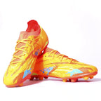 Guayo de fútbol Golty New Bio Flex Flyknit color naranja, detalle del tejido Flyknit