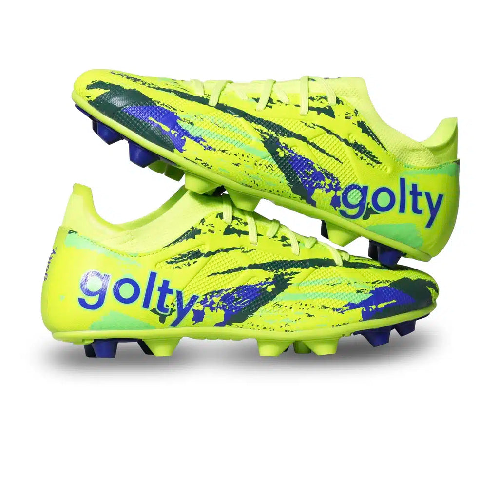 Guayo de fútbol Golty New Bio Flex Flyknit color verde, vista trasera del talón