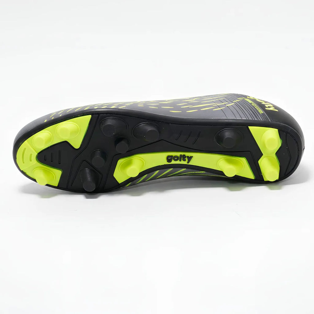Guayo de fútbol Golty New Future Flyknit color negro y verde, vista superior