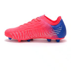 Guayo de fútbol Golty New Future Flyknit color rojo y azul, vista lateral