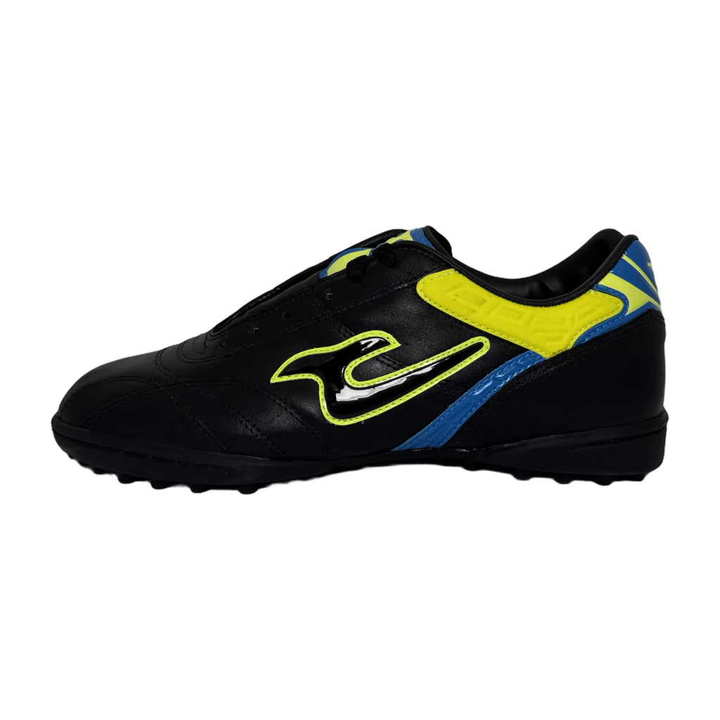 Zapatillas de fútbol JUT Torretín Negro Azul en cuero – vista 2