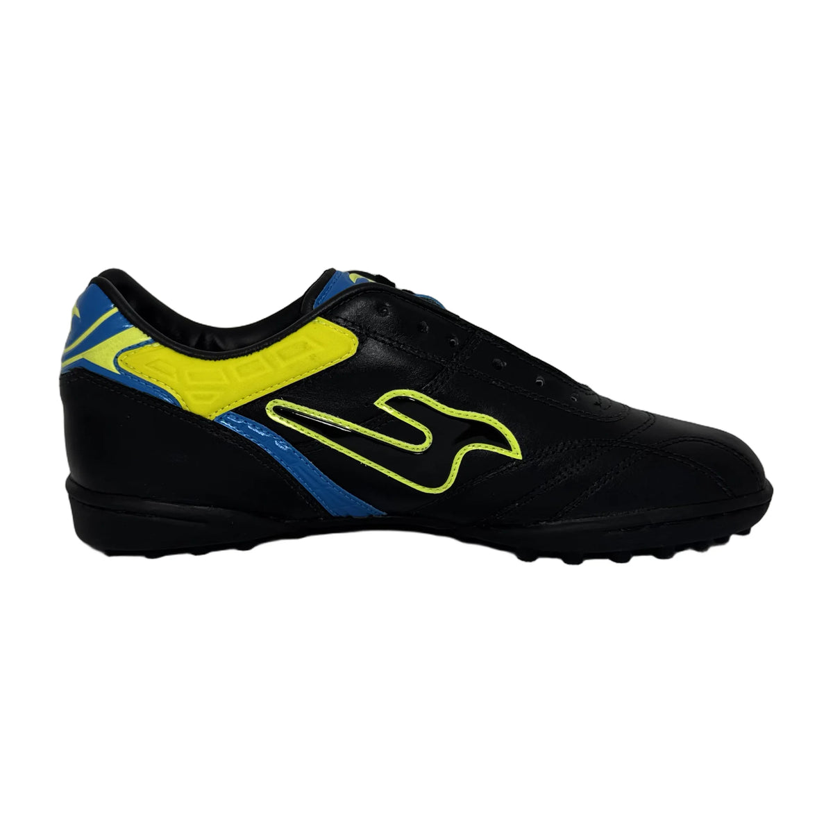 Zapatillas de fútbol JUT Torretín Negro Azul en cuero – vista 4