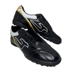 Zapatillas de fútbol JUT Torretín Negro Dorado en cuero – vista 5